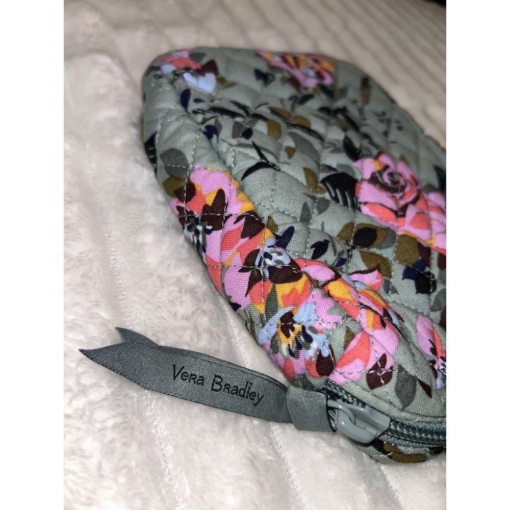 Vera Bradley Cottagecore Floral Rose Quilted Zip Around Travel Jewelry Case Bag